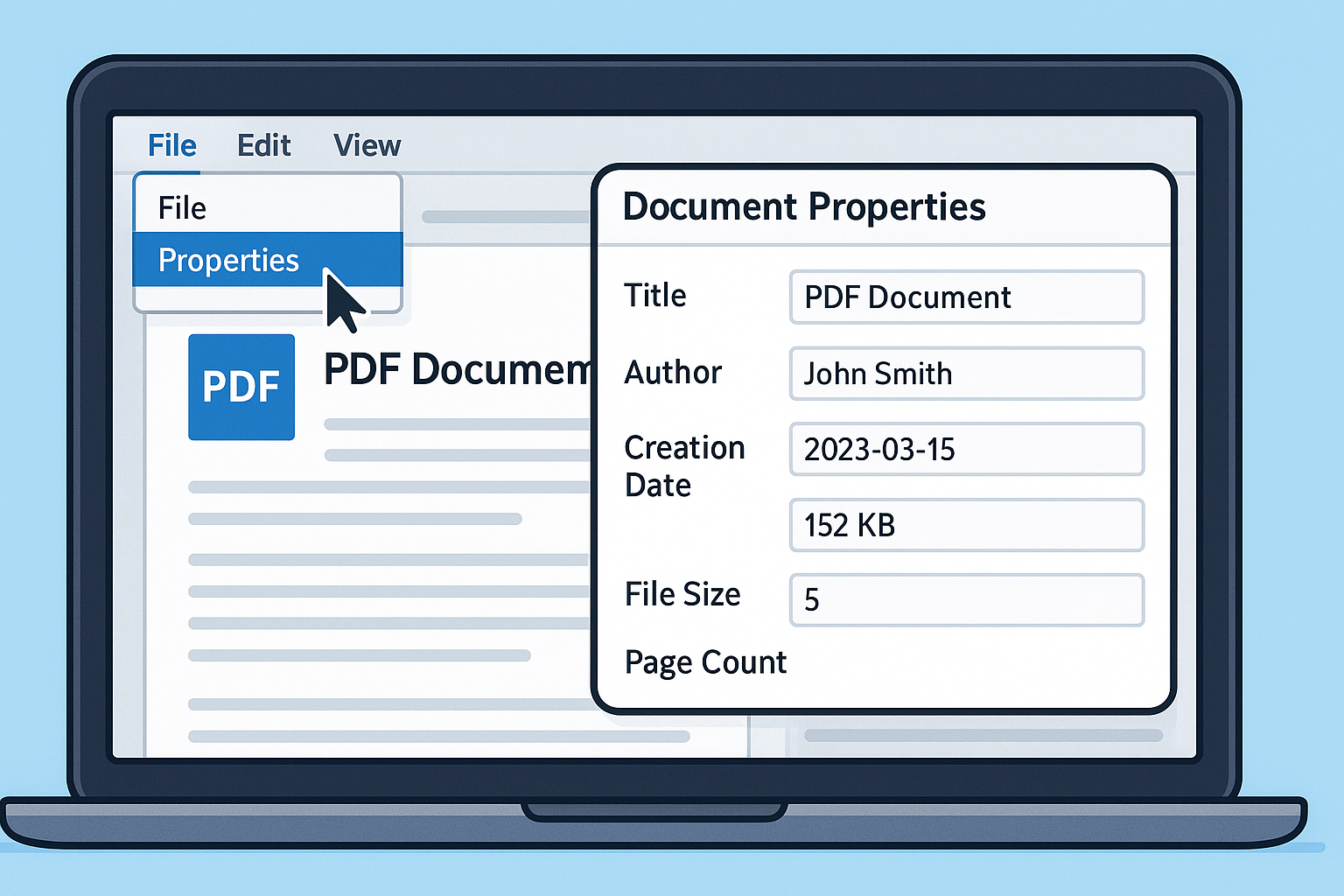 как посмотреть метаданные pdf файла